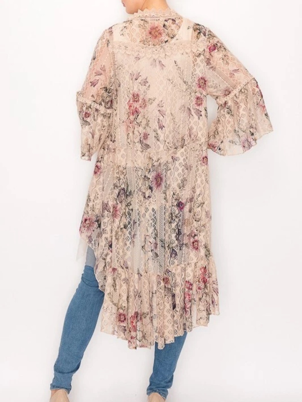 Origami Lace Crochet Duster/kimono Cardigan 
Shabby Chic Festival - Picture 2 of 6